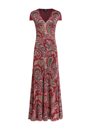 ETRO paisley-print short-sleeved maxi dress - Red