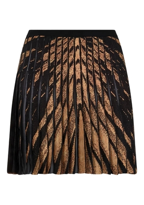 Roberto Cavalli pleated abstract-pattern mini skirt - Gold