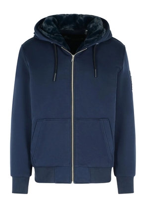 Moose Knuckles logo-patch drawstring hoodie - Blue