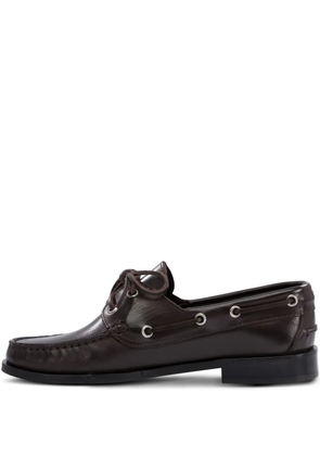 Aeyde HArris lace-up leather boat shoes - Brown