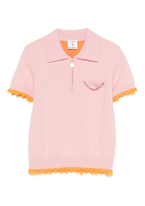 Casablanca logo-embellishment polo shirt - Pink