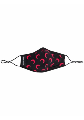 Marine Serre crescent moon-print face mask - Black