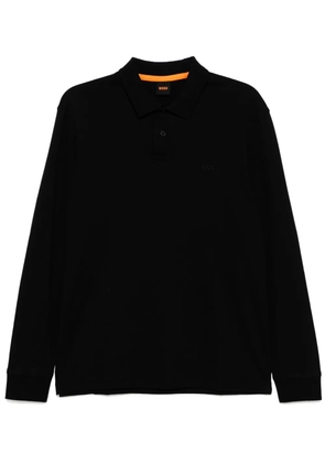 BOSS logo-embroidered polo shirt - Black
