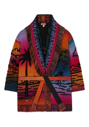 Alanui Sunset Stories fringed cardi-coat - Black