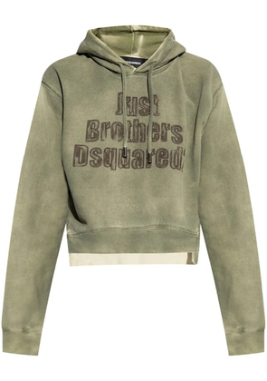 DSQUARED2 logo-embroidered hoodie - Green