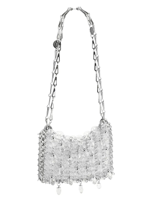 Rabanne mini crystal-resin chain cross body bag - Silver