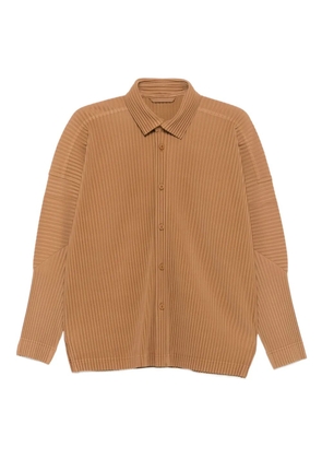 Homme Plissé Issey Miyake plissé buttoned shirt - Brown