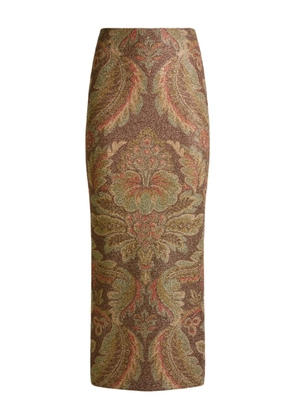 ETRO paisley-pattern midi skirt - Brown