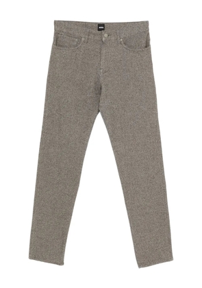 BOSS logo-button trousers - Brown