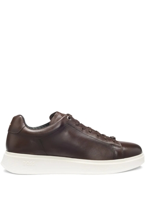 BOSS leather sneakers - Brown