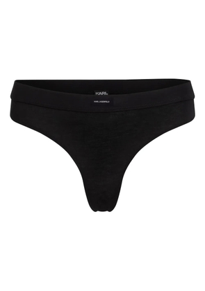 Karl Lagerfeld Essential logo-appliqué thong - Black