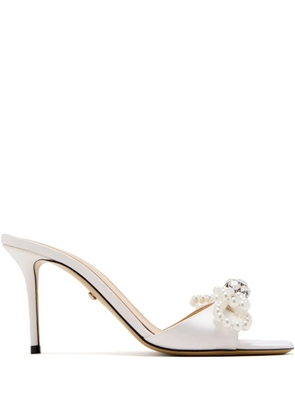 MACH & MACH 85mm bow-embellished sandals - White