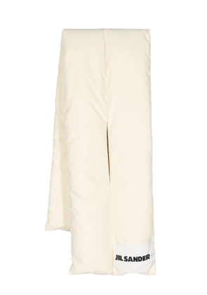 Jil Sander logo-patch padded scarf - White