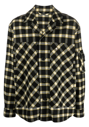 Versace button-down checked shirt jacket - Black