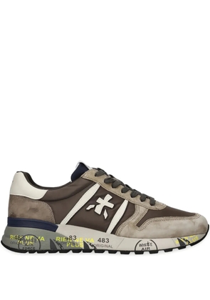 Premiata Lander cross-detail suede sneakers - Grey
