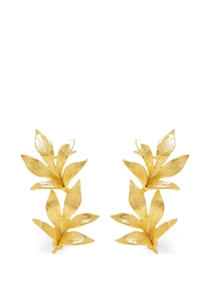 Lynyer Guzmania Crescendo leaf-motif ear cuffs - Gold