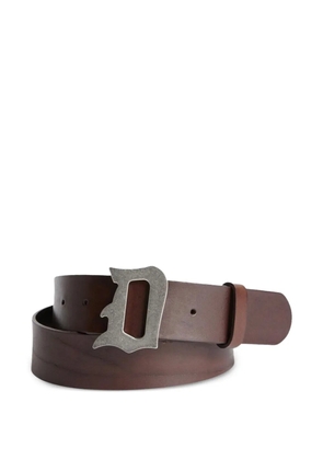 DONDUP letter-buckle leather belt - Brown