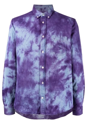 Stain Shade long-sleeve tie-dye shirt - Blue