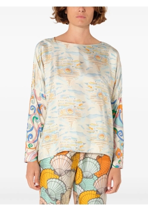 La Prestic Ouiston mix-print blouse - Neutrals