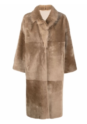 Liska reversible single-breasted shearling coat - Neutrals