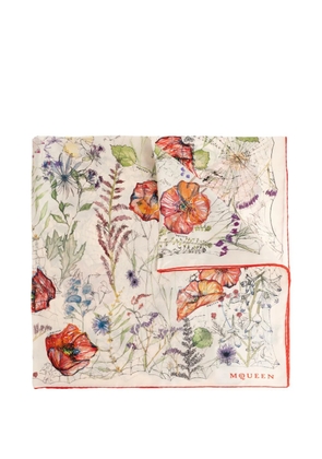 Alexander McQueen floral-print scarf - Neutrals