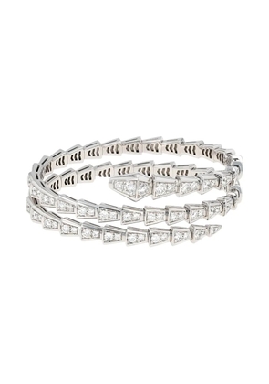 Bvlgari Pre-Owned 18K white gold Serpenti Viper diamonds bracelet - Silver
