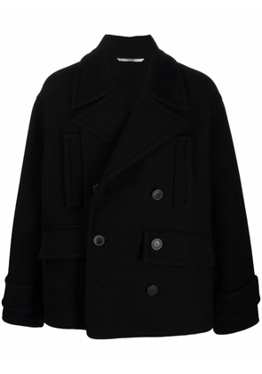 Valentino Garavani double-breasted virgin wool-blend coat - Black