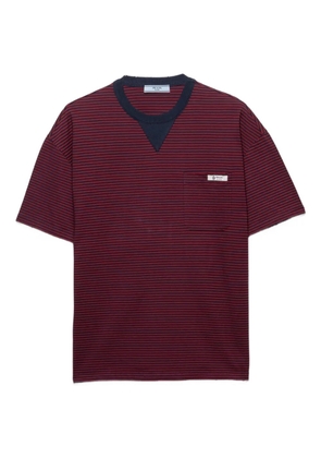 Prada striped-pattern pocket T-shirt - Red