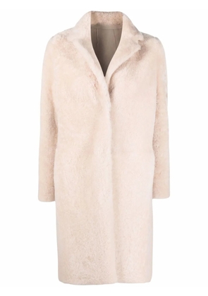 Liska single-breasted shearling coat - Neutrals