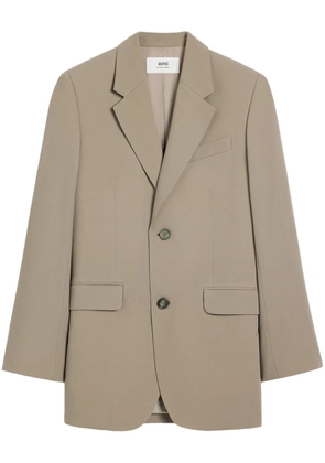 AMI Paris single-breasted virgin wool coat - Neutrals