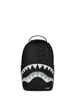 Sprayground Deep Space Drip shark checkerboard backpack - Black