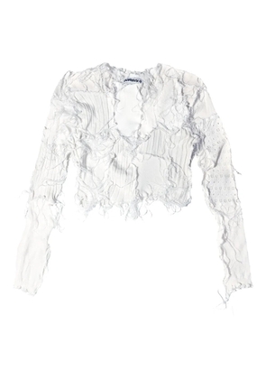 Borbala crew-neck ruffled top - White