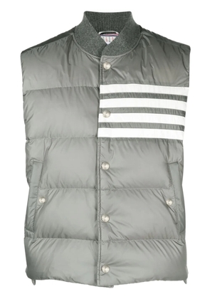 Thom Browne 4-bar Matte Nylon Down Vest - Grey