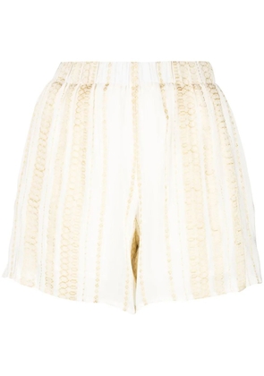 Zeus+Dione embroidered high-waist shorts - Gold