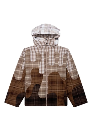 KidSuper check-pattern hooded jacket - Brown