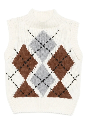 Ermanno Scervino diamond-pattern sleeveless sweater - Neutrals