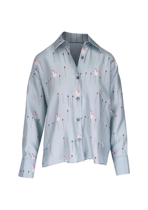 Odeeh printed silk shirt - Blue