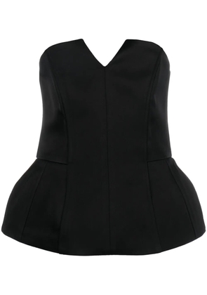 V:PM ATELIER Lumi peplum-hem satin top - Black