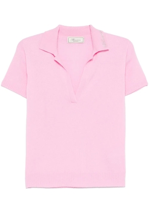 Blumarine logo-appliqué polo top - Pink