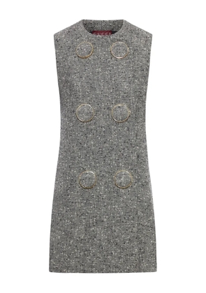 Gucci buttoned wool mini dress - Grey