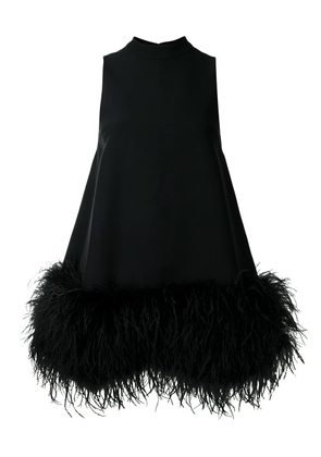 Rachel Gilbert Linc feather-trim mini dress - Black