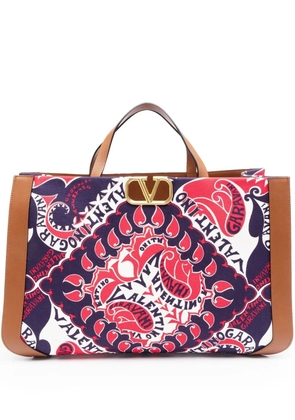 Valentino Garavani VLogo Signature bandana-print tote bag - Blue