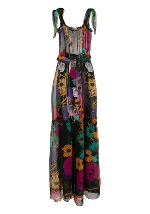 Amir Slama semi-sheer silk maxi dress - Black