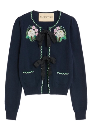 Valentino Garavani embroidered cardigan - Blue