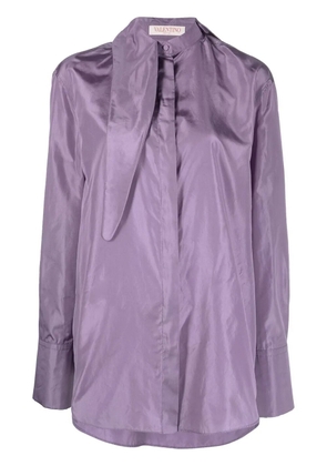 Valentino Garavani tied-neck silk shirt - Purple