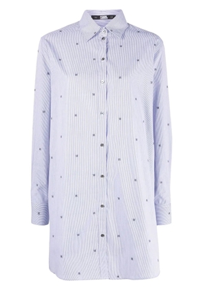 Karl Lagerfeld monogram stripe tunic shirt - Blue