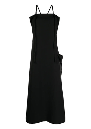 Y's draped-pocket midi dress - Black