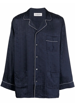 Lanvin logo-print pajama shirt - Blue