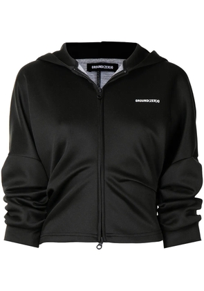 Ground Zero draped-sleeve zipped hoodie - Black