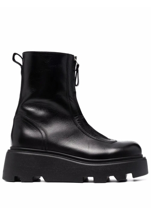 Premiata zip-front chunky leather ankle boots - Black